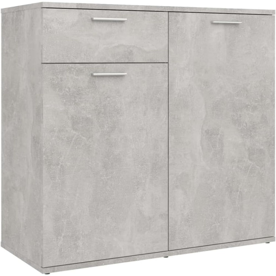 Das Sideboard misst 80 x 36 x 75 cm in Betongrau