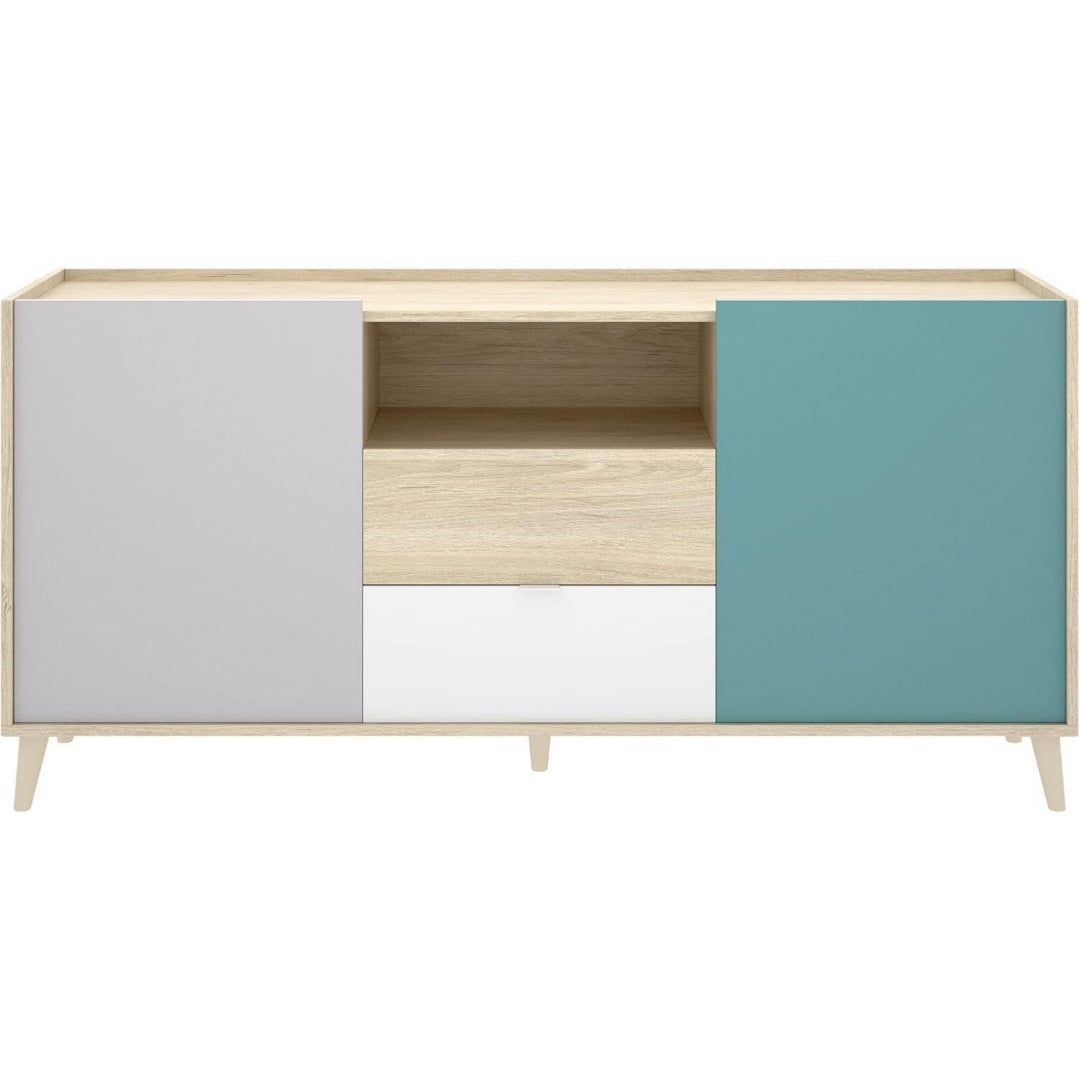 Hoehenverstellung trifft auf Holzoptik an dem Sideboard