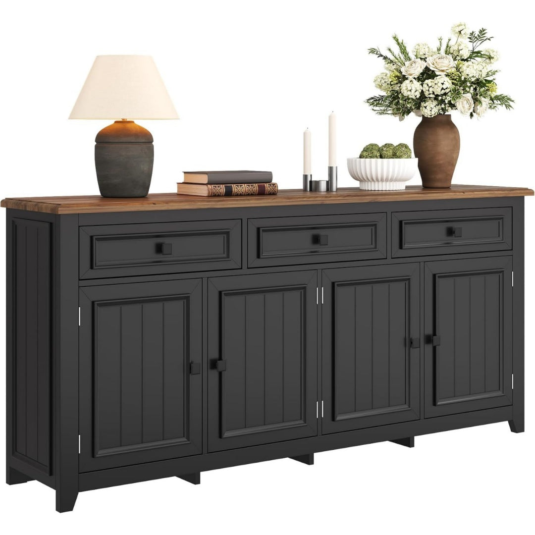 3 Schubladen praegen das Sideboard in Schwarz