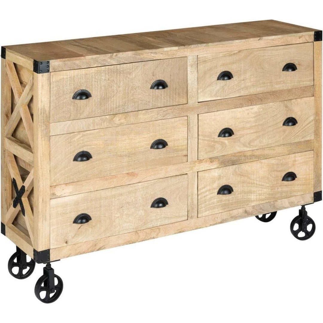 Sideboard in Beige und Naturbraun