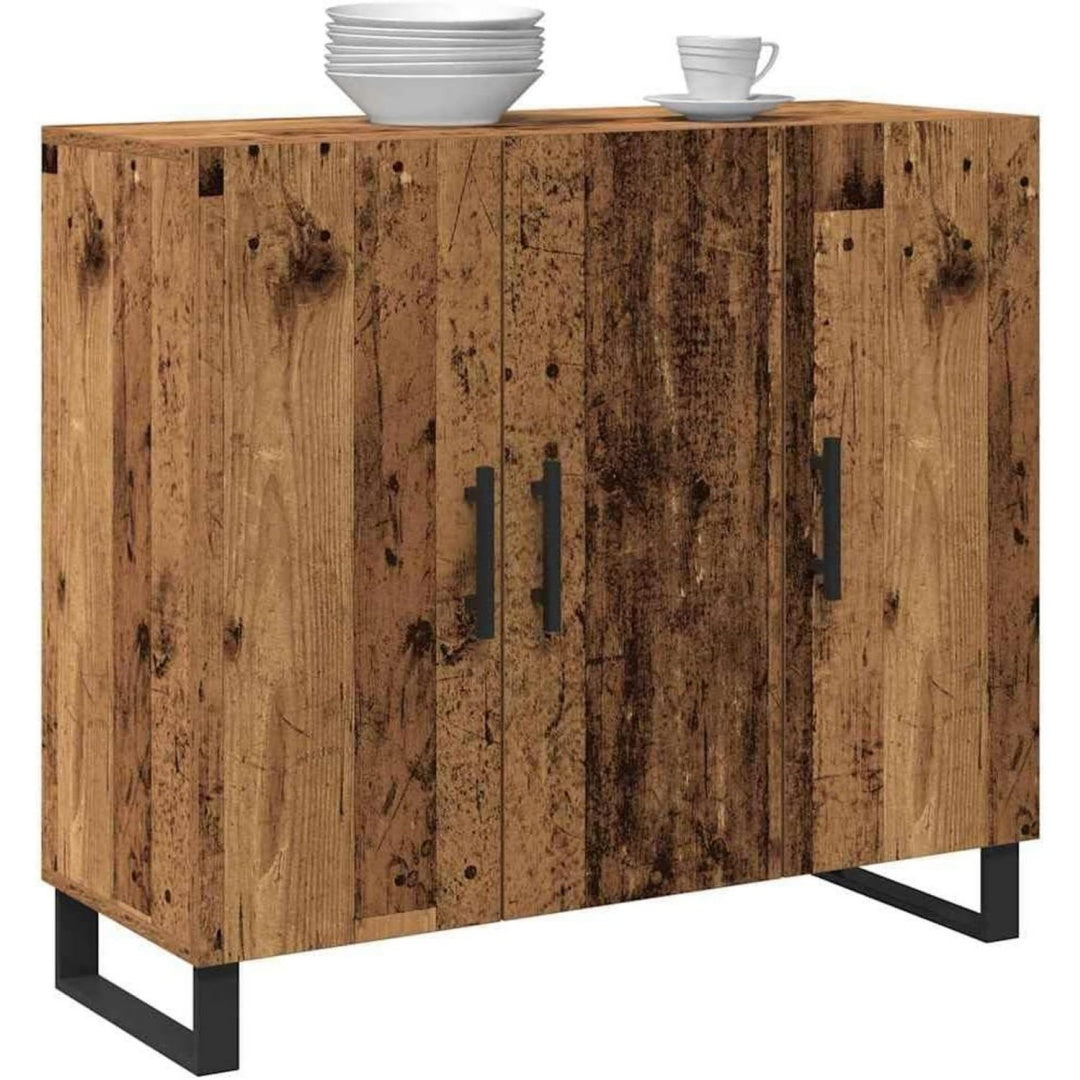 Sideboard aus Metall zeigt 3 Tueren