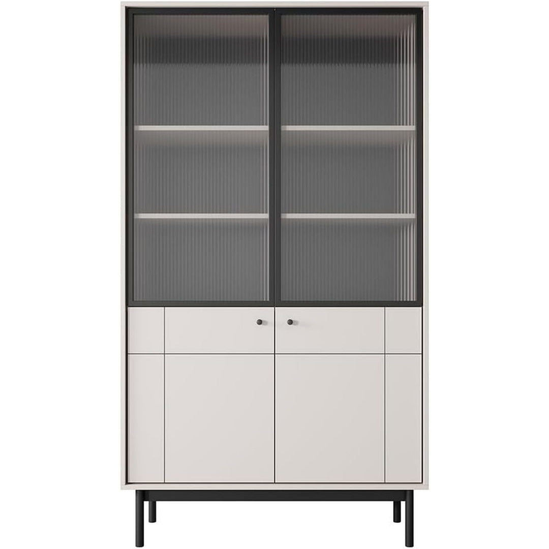 Die Vitrine setzt auf Glastueren
