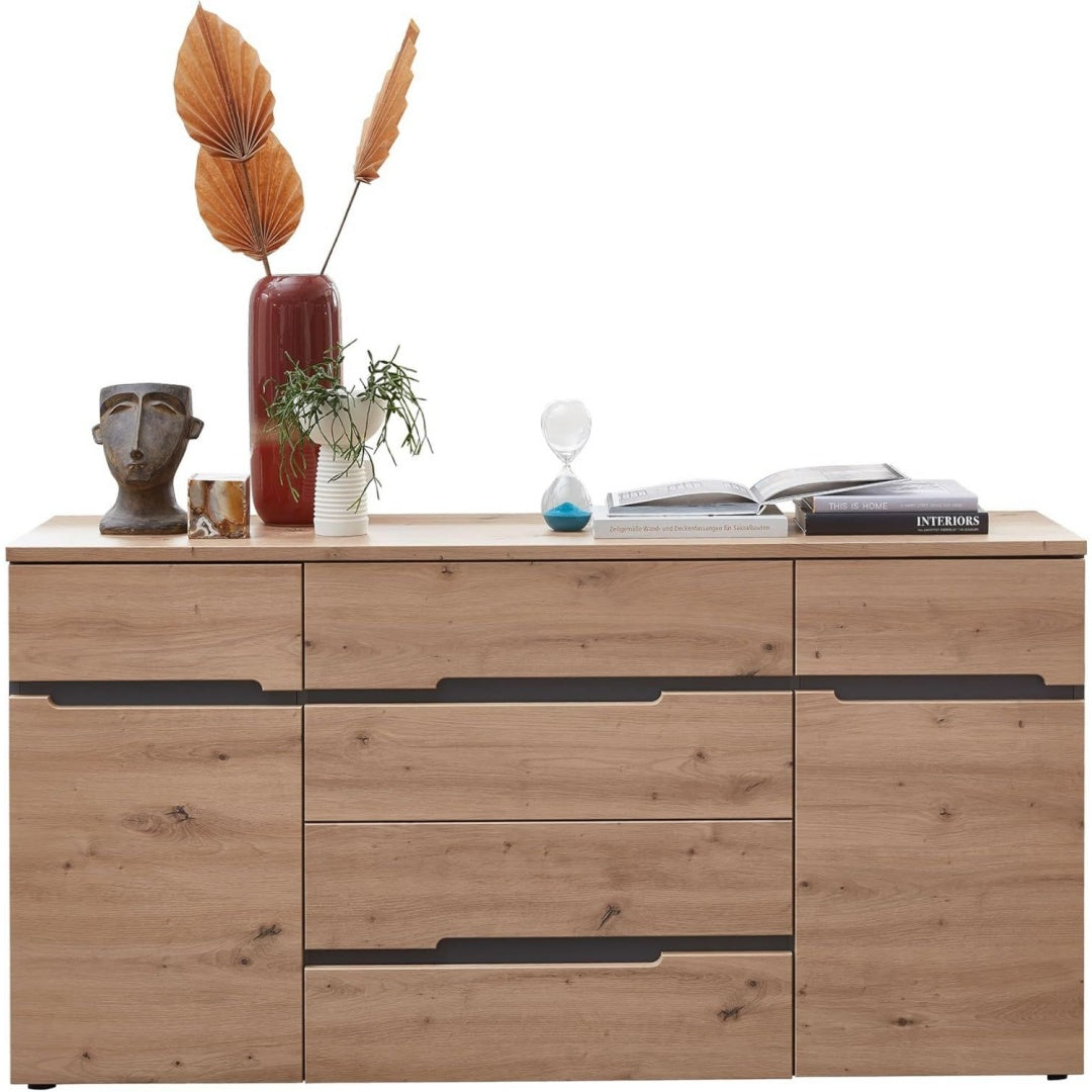 Sideboard in Anthrazit und Eichenbraun