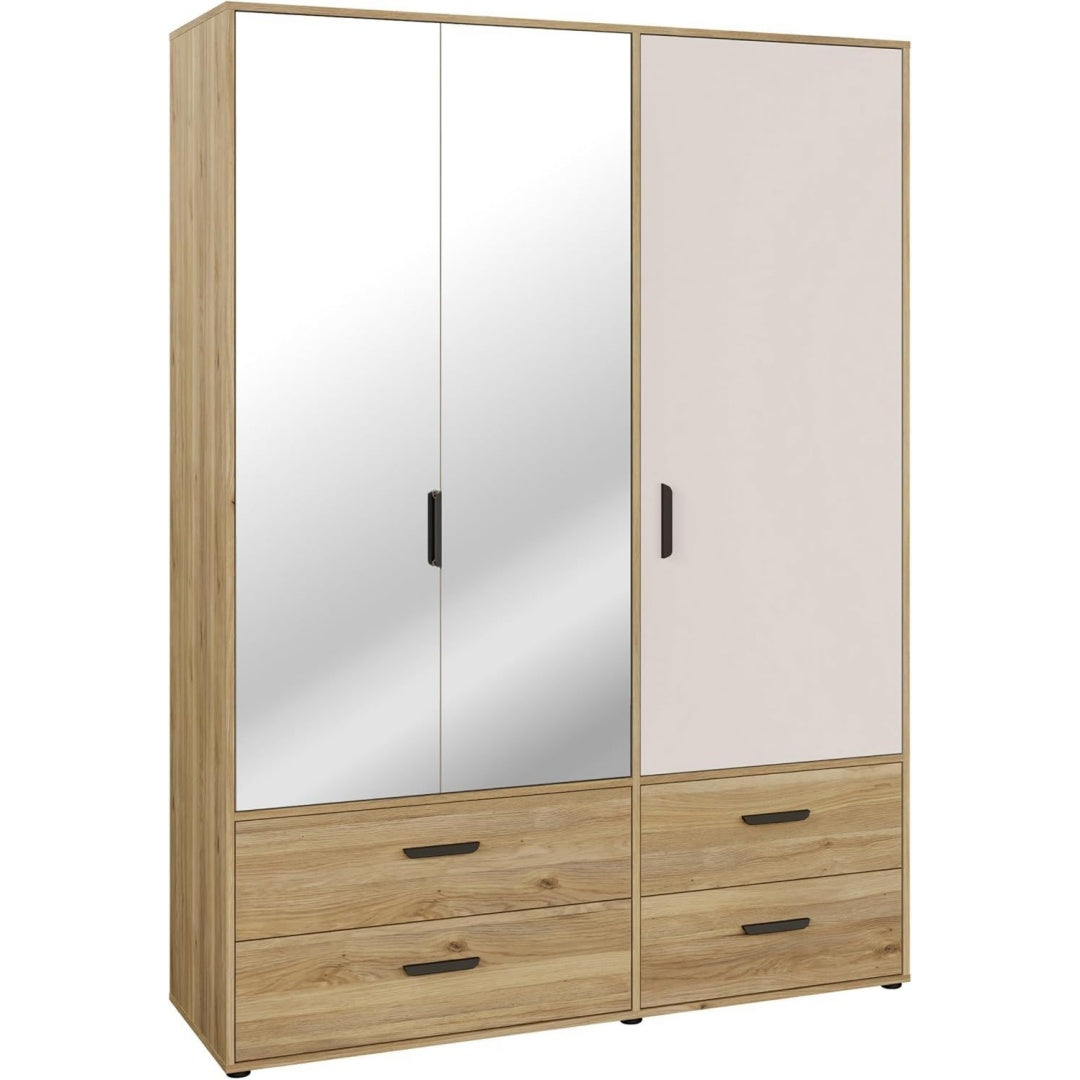 Der Kleiderschrank mit dem Akzent auf 4 Schubladen