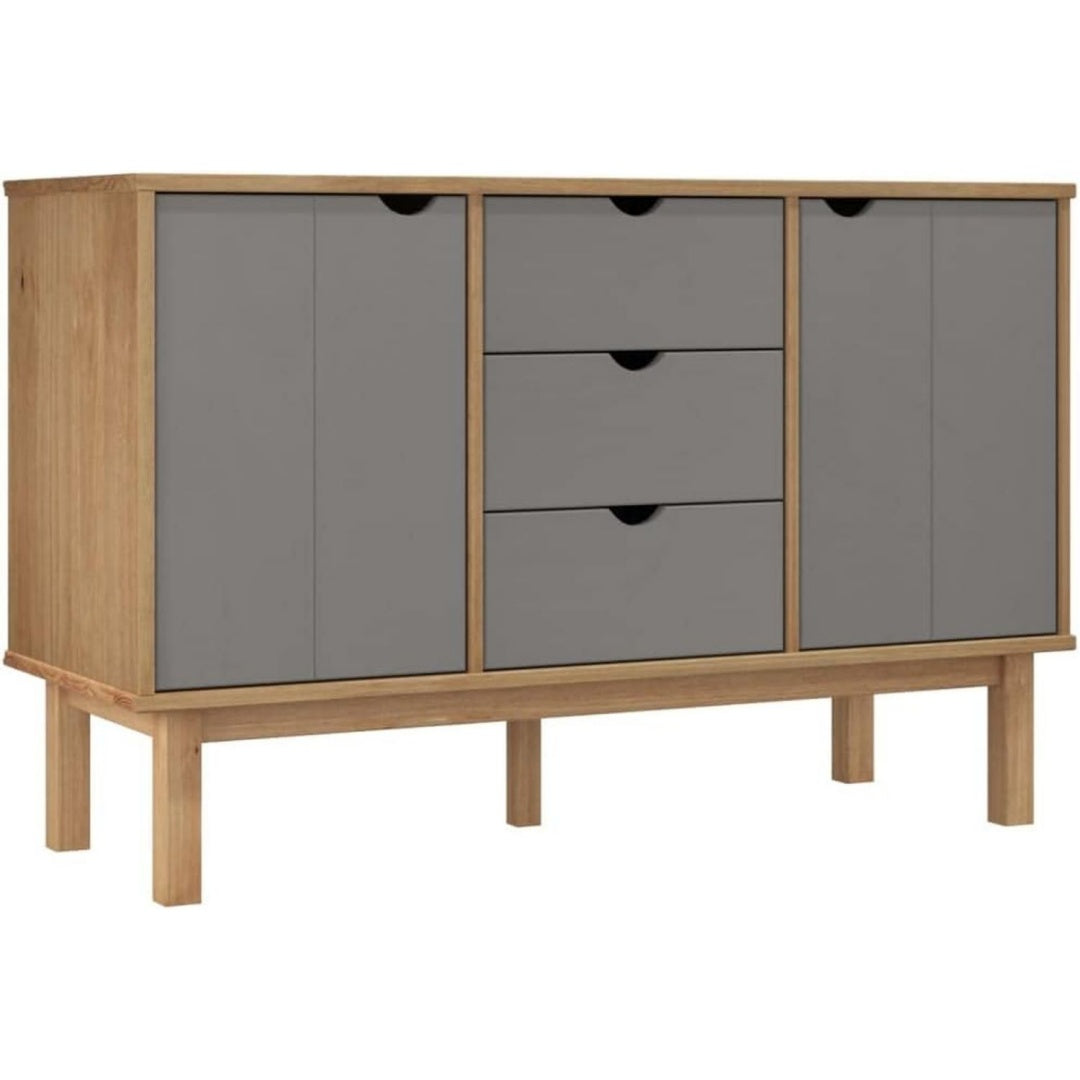 Sideboard aus Massivholz und Kiefernholz mit Holzbeinen